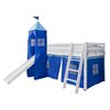 Betty White Loft Bed with Tower and Blue Tent 198 x 213 x 110