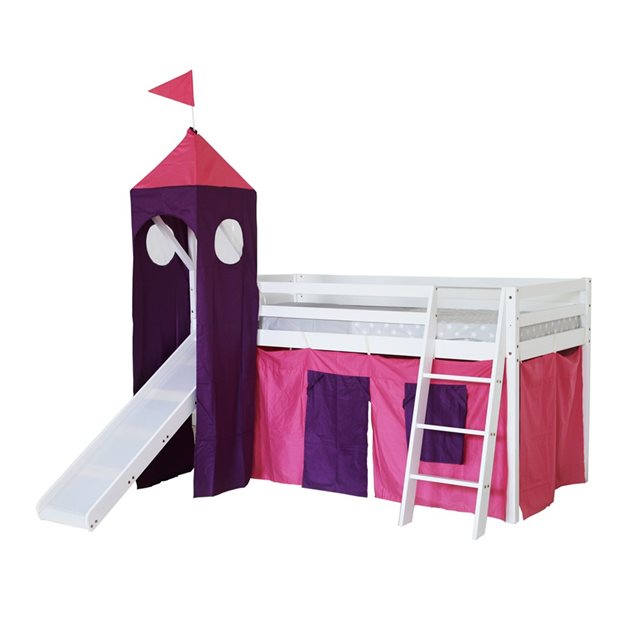 Betty White Loft Bed with Slide and Pink Tower 198 x 213 x 110