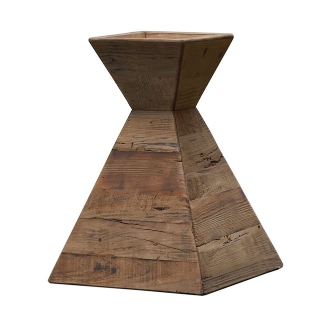 Pyramide Short Wooden Candle Holder