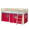 Charlie Natural Loft Bed with Pink Tent 198 x 129 x 110