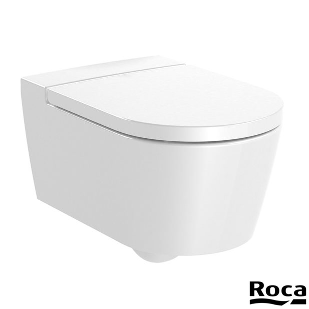 Σετ Λεκάνη Κρεμαστή Roca Inspira Round Compact Rimless White A 346527000 56 x 37 x 44