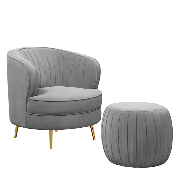 Celine Grey with Footstool