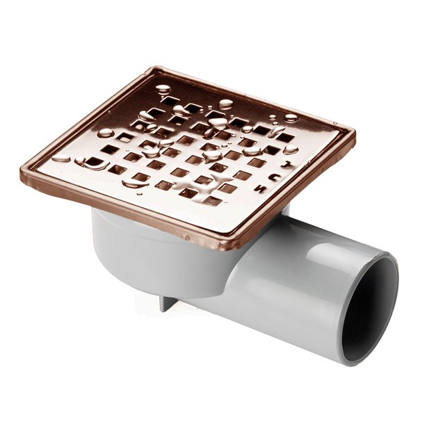Gozde Rose Gold 10 x 10 Shower Stainless Steel Waste