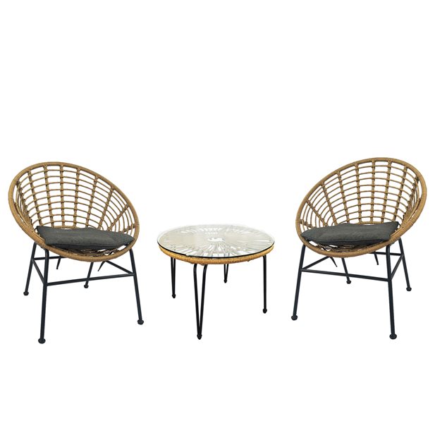 Outdoor Lounge Set with Landal Table and 2 Helmond Armchair