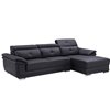 Christiano Leather Black Right Corner Sofa