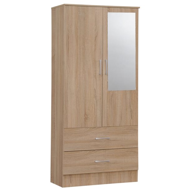 Ντουλάπα Δίφυλλη Fiorenza Mirror Plus Sonoma Oak 80 x 42,5 x 180,5