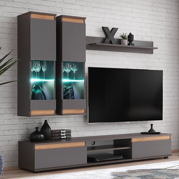 Calabria Anthracite TV Wall Unit