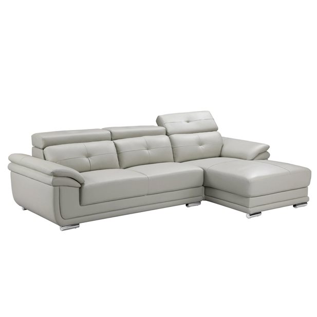 Christiano Leather Grey Right Corner Sofa