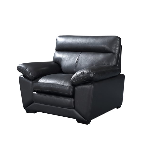 Rosalie Leather Black Armchair