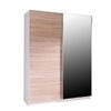 Ντουλάπα Δίφυλλη Zenya Mirror Λευκή & Sonoma 150 x 62 x 206