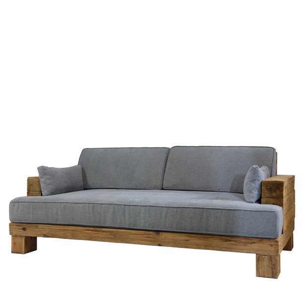 Rustic Alby Wooden 3 Seater Sofa