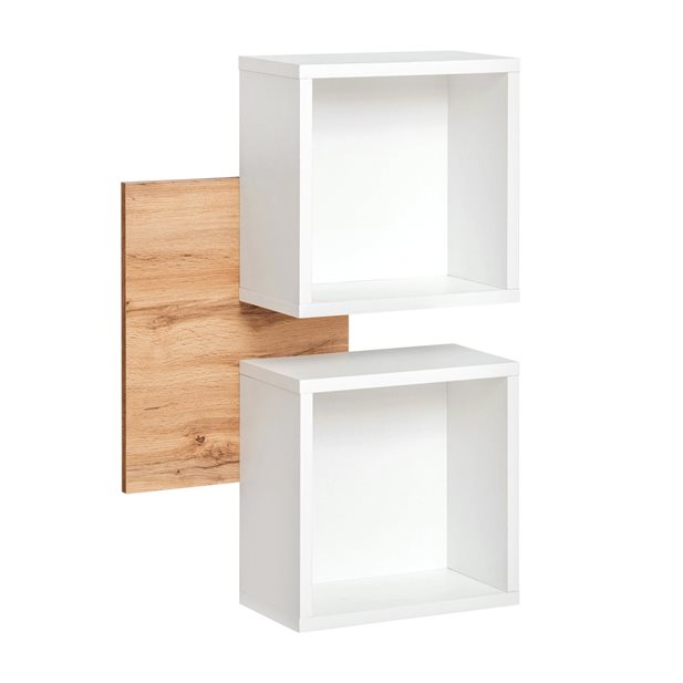 Zerlita Double Box Wotan Oak-White Shelves