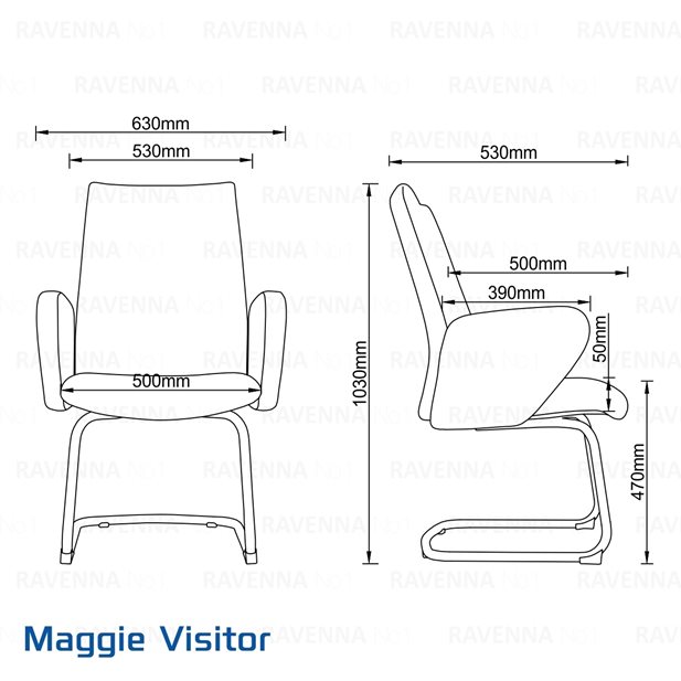 Καρέκλα Επισκέπτη Maggie Visitor PU Γκρι 63 x 53 x 103