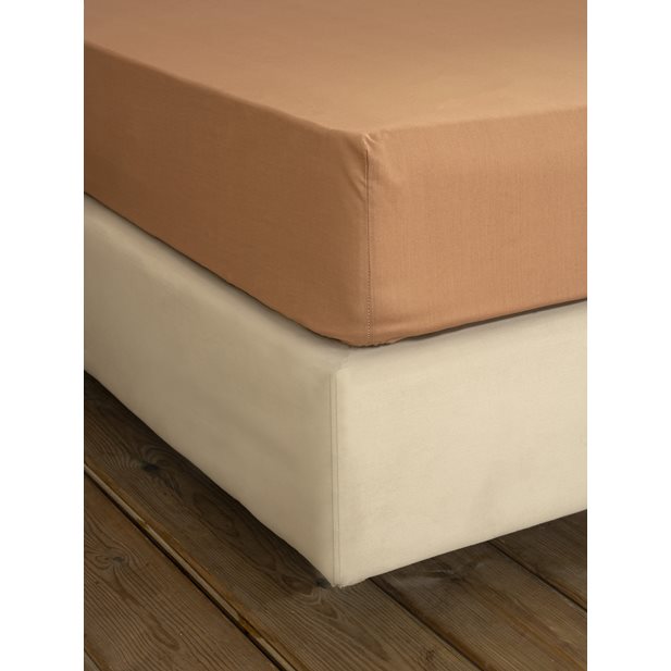 Nima Bed Sheet King Sized Fitted Unicolors Latte 180 x 200 + 32