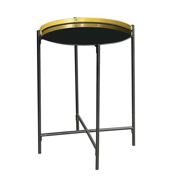 Ancona Marble-Gold Side Table