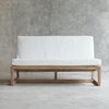 Skov Natural-White Teak Wood 2 Seater Sofa