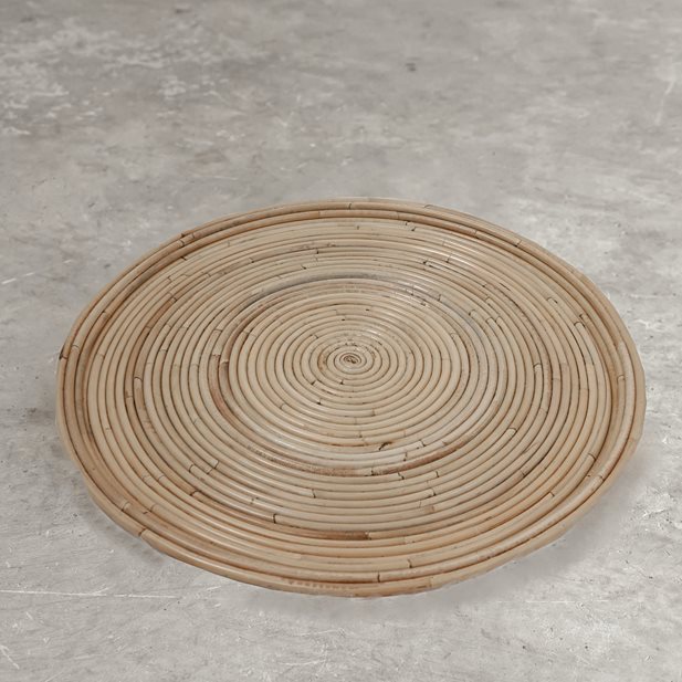 Ville Natural Large Rattan Wood Tray