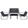 Portofino 4pcs Black Outdoor Lounge Set
