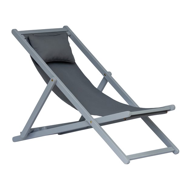 Aretta Grey  Outdoor Folding Deckchair