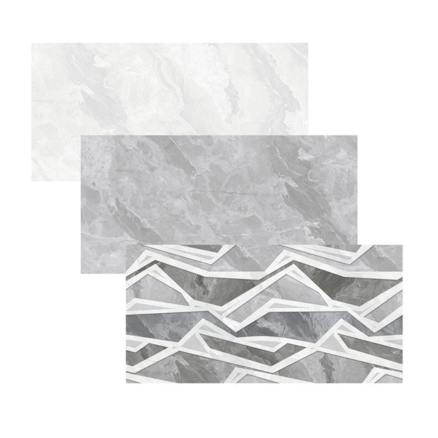 Kisho Grey - Dark Grey & Cold Decor Rectified 30 x 60