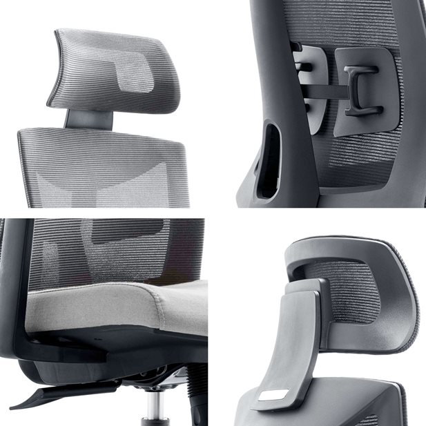 Tiana Grey Office Chair 68 x 71 x 119.5/129.5