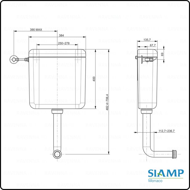 Cistern Eco SIAMP Start - Stop 33801
