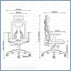 Kronh Grey Executive Office Chair 67 x 69 x 117/127