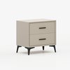 Venla Leather Taupe Nightstand