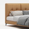 Κρεβάτι Διπλό Liisa Συνθετικό Δέρμα PU Light Brown 217 x 162 x 104