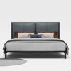 Samuel Leather Grey Double Bed 222 x 162 x 107