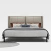 Samuel Leather Taupe Double Bed 222 x 162 x 107