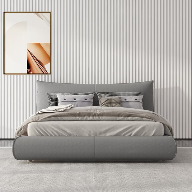Κρεβάτι Διπλό Macy Γκρι Με αποθηκευτικό χώρο και μηχανισμό ανύψωσης 230 x 185 x 102