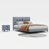 Κρεβάτι Διπλό Liisa Συνθετικό Δέρμα PU Γκρι 217 x 162 x 104