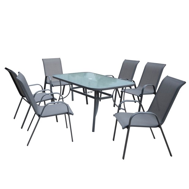 Olympia Outdoor Table Set with 6 chairs