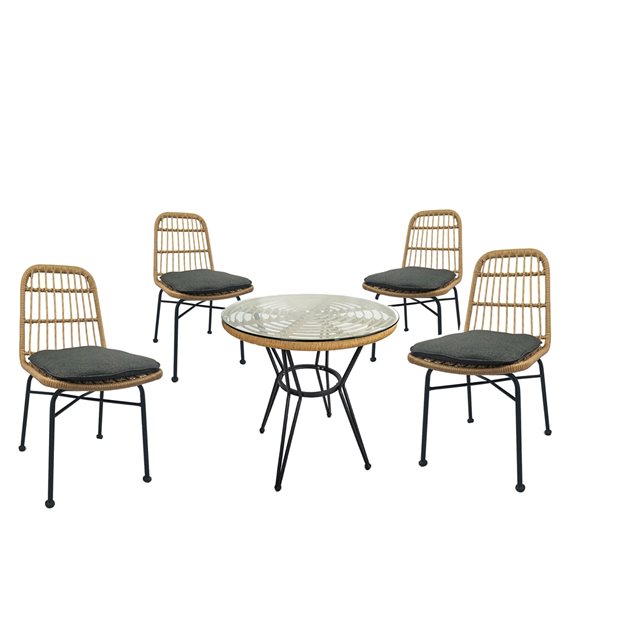Outdoor Dining Set with Tilburg Table and 4 Kessel Chair