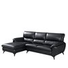 Hanna Leather Black Left Corner Sofa