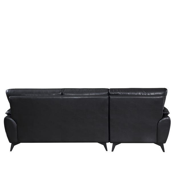 Γωνιακός Καναπές Hanna Δερμάτινος Black Αριστερή Γωνία 241 x 160 x 91