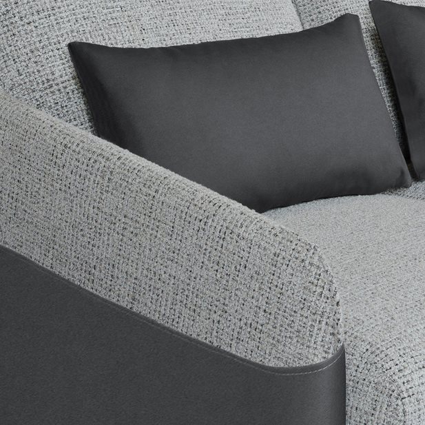 Marcien Silver-Dark Grey Corner Sofa
