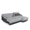 Γωνιακός Καναπές Κρεβάτι Marcien Silver & Dark Grey Με Αναστρέψιμη Γωνία 224 x 176 x 95