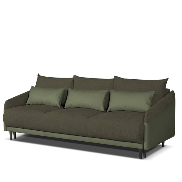 Τριθέσιος Καναπές Κρεβάτι Marcien Pine Green / Army Green 210 x 102 x 87
