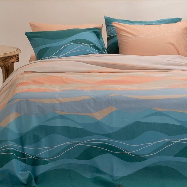 Melinen Set Bed Sheets King Size Shels Petrol Ultra Line 260x270 & 50x70