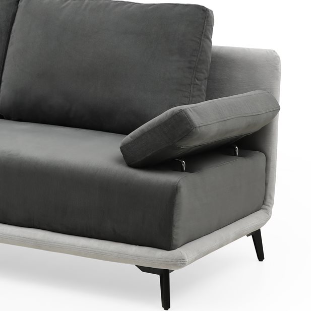 Gerome Grey Left Corner Sofa
