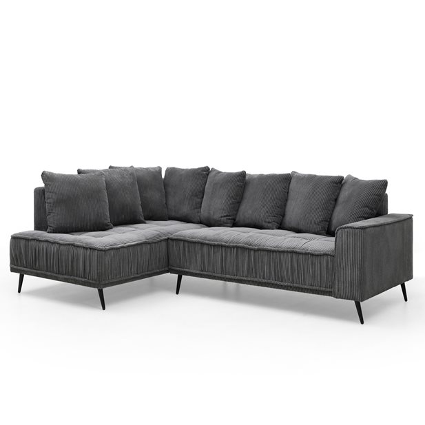 Cameron Carbon Grey Left Corner Sofa