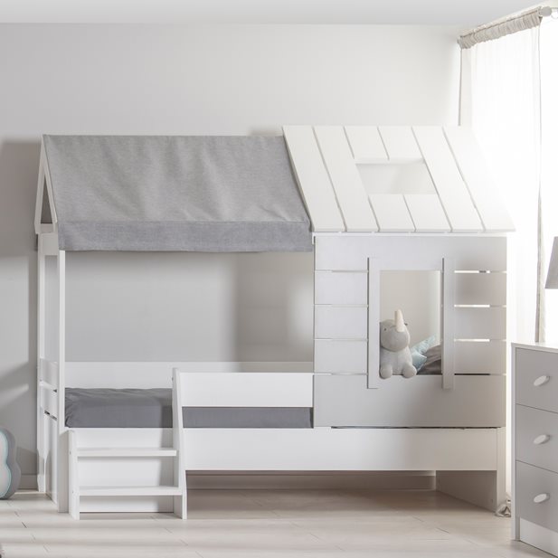 Παιδικό Κρεβάτι Σπιτάκι Μονό Με Σκάλα White House 210 x 121 x 188