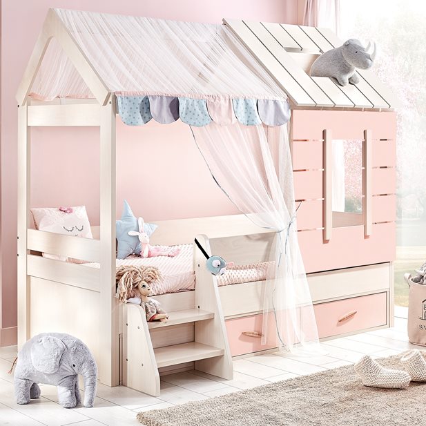 Συρτάρι Για Παιδικό Κρεβάτι Μονό Με Οροφή Pink House 2194