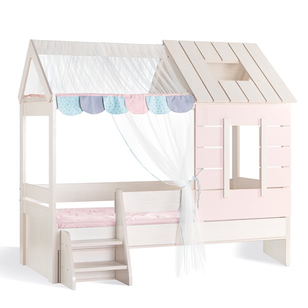 Παιδικό Κρεβάτι Σπιτάκι Μονό Με Σκάλα Pink House 2194 210 x 121 x 188