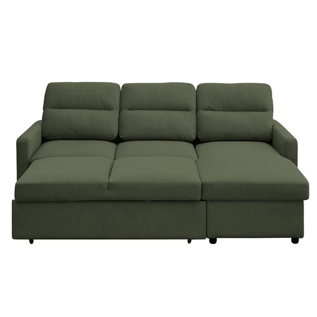 Γωνιακός Καναπές Κρεβάτι Eliot Army Green Αναστρέψιμη Γωνία Με Αποθηκευτικό Χώρο 213 x 148 x 93