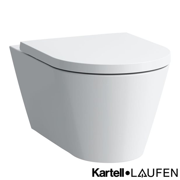 Wall Hung Toilet Set Rimless Kartell White Laufen 54,5 x 37 x 35,5