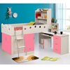 Almere Pink Children's Bed with Office, Wardrobe and Drawer