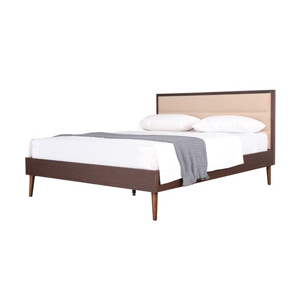 Isteren Pro Walnut-Beige Double Bed 209 x 165.5 x 105.5